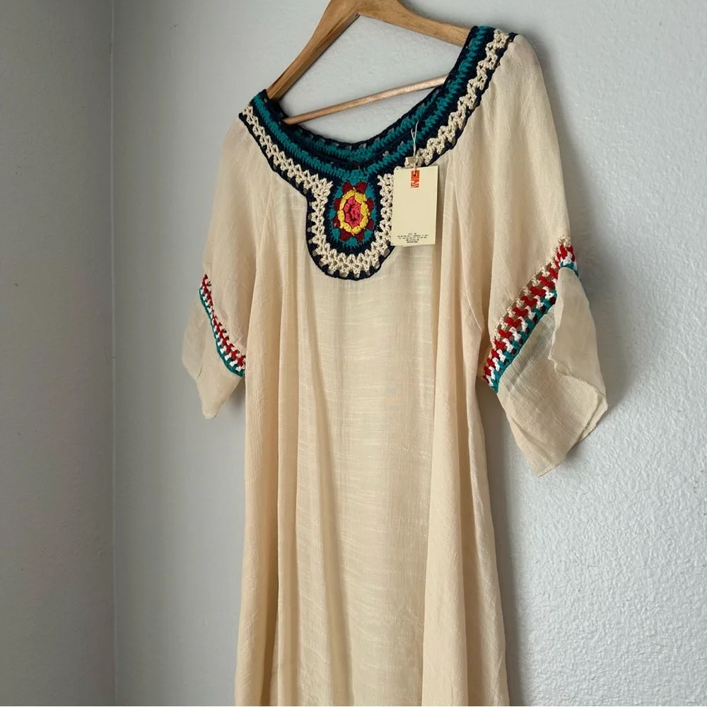 Beach‎ By Exist Crochet Cover-up Boho crochet cover up Beige NEW Bohemian cover